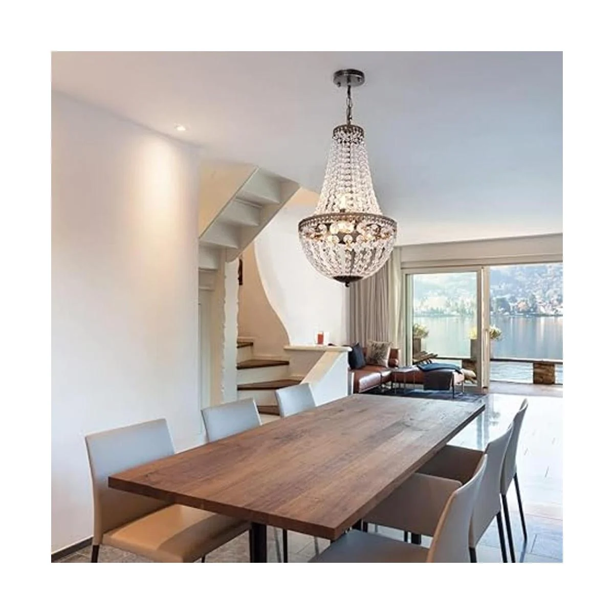 Wellmet Lámpara de araña de cristal del imperio francés_5