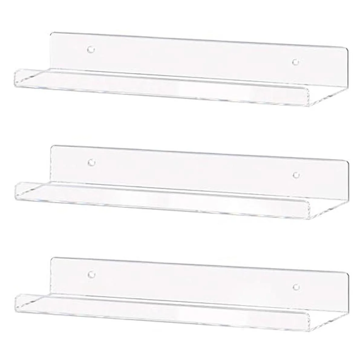 Weiai Estantería de acrílico transparente de 15 pulgadas
