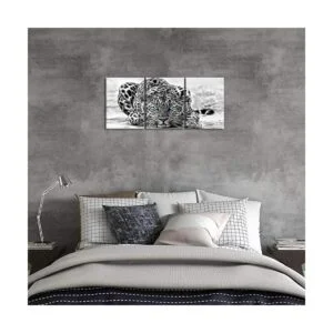 Welmeco Arte de pared abstracto de leopardo con ojos_2