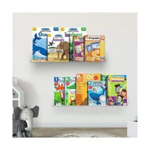 Weiai Estantería de acrílico transparente de 15 pulgadas