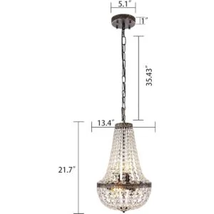 Wellmet Lámpara de araña de cristal del imperio francés_3