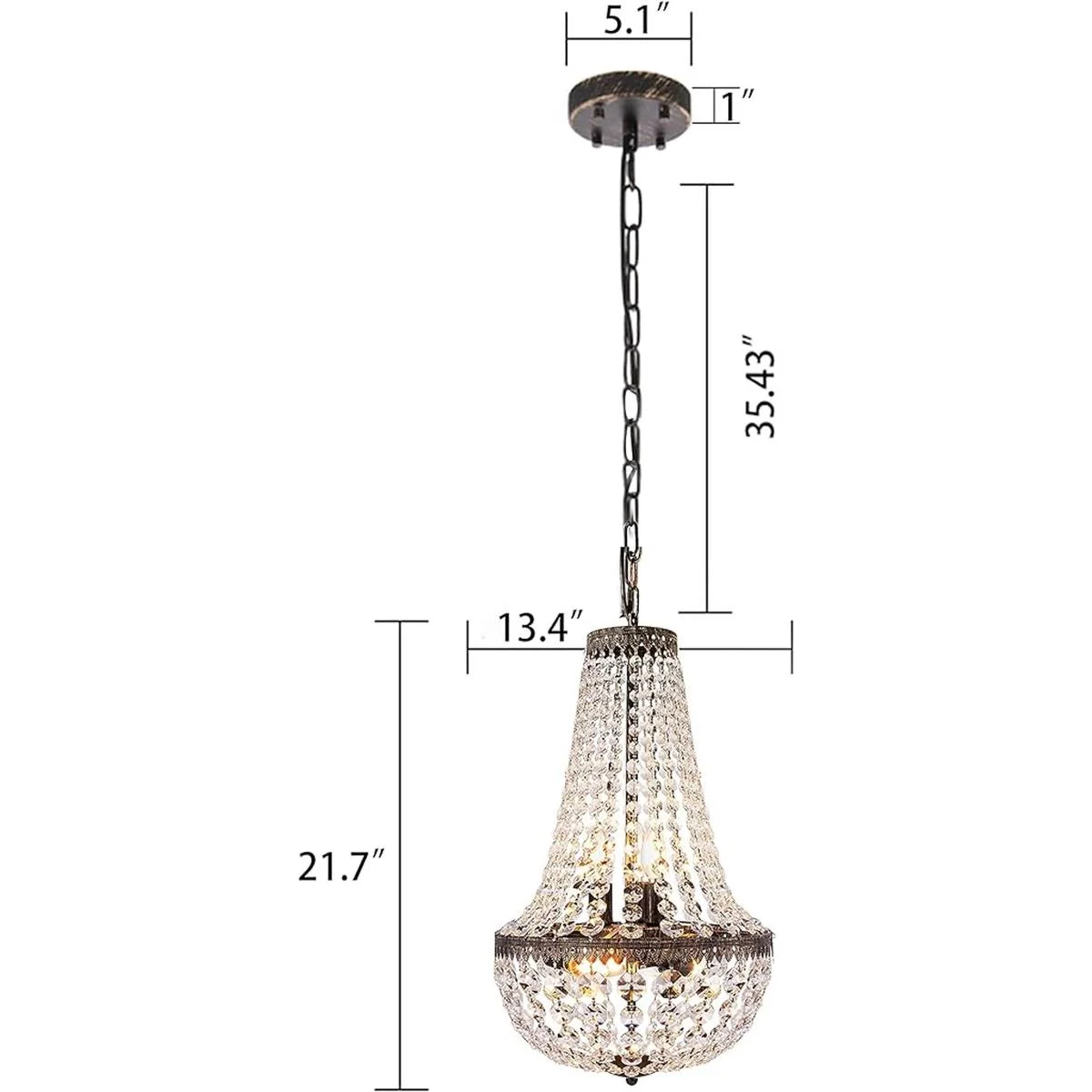 Wellmet Lámpara de araña de cristal del imperio francés_3