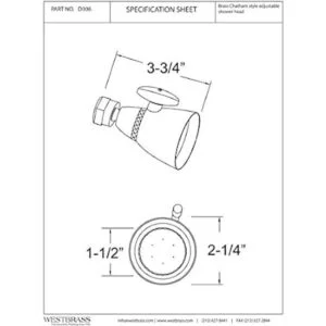 Westbrass R30626 Chatham Style Cabezal de ducha ajustable_3
