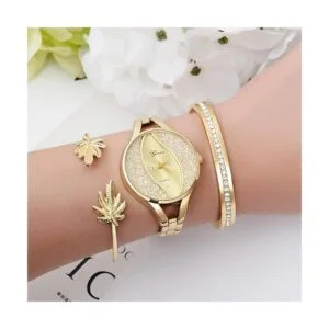 Weicam Reloj de pulsera analógico de cuarzo para mujer con_2