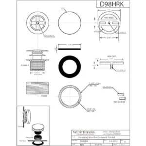 Westbrass Illusionary rebosadero Universal recortar Kit