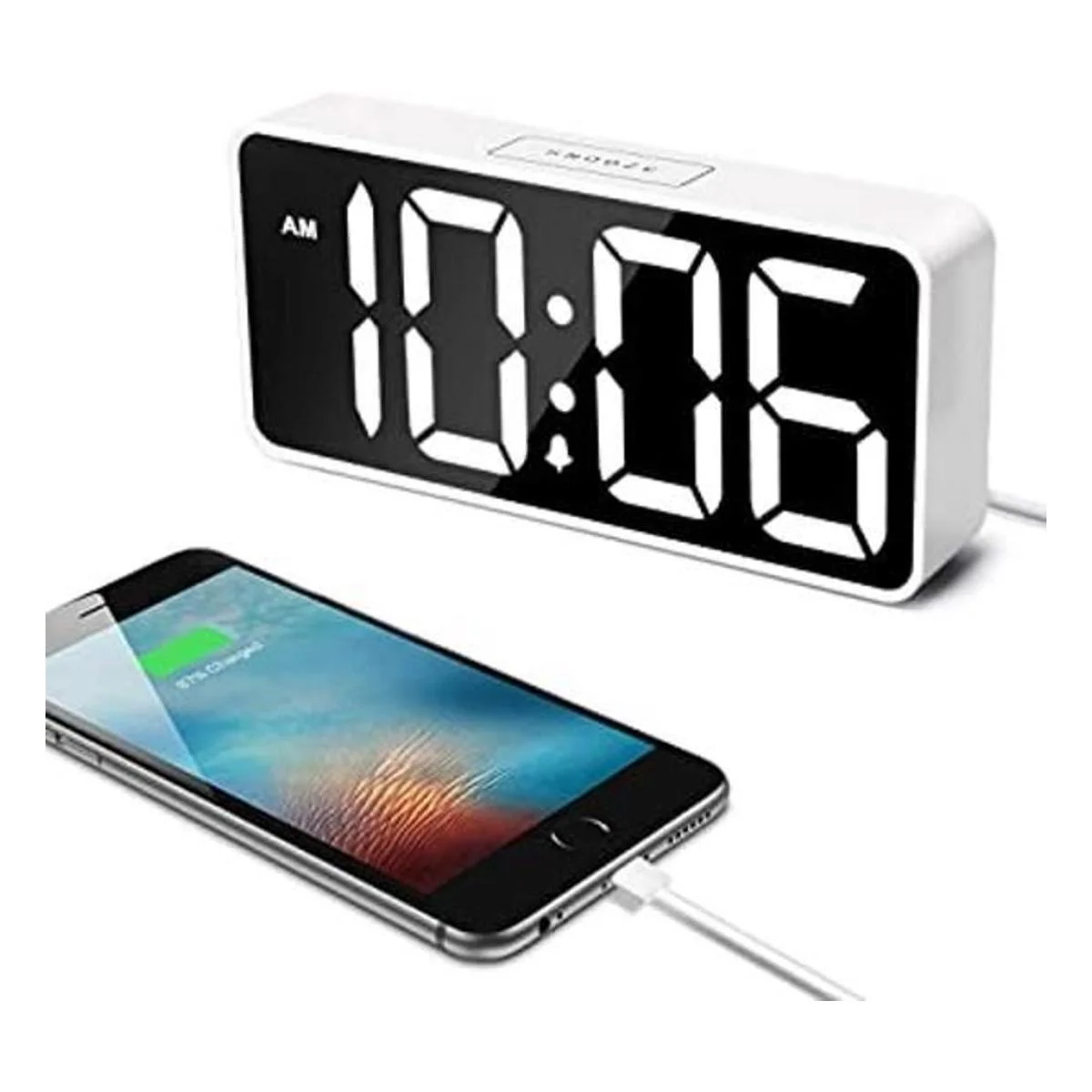 Welgo Reloj despertador digital LED con puerto de carga_1