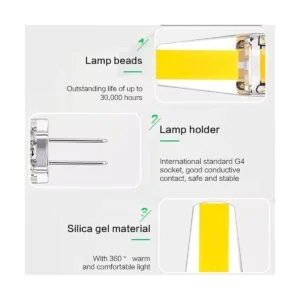 Welitesim 6 bombillas LED de base bipin de 3 W CADC12 V