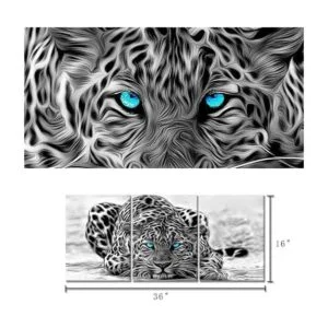 Welmeco Arte de pared abstracto de leopardo con ojos_5