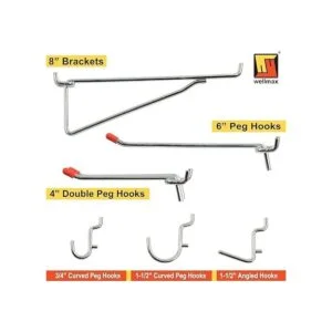Wellmax Juego de 30 ganchos para tablero de clavijas y