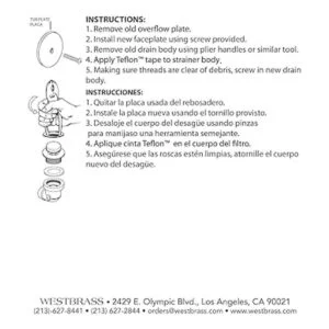 Westbrass Juego de molduras de rosca gruesa con placa_2