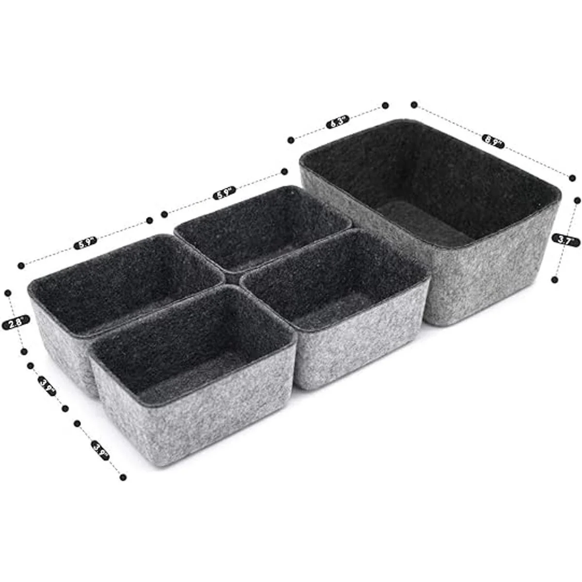 Welaxy Organizador de cajones y compartimentos para_3