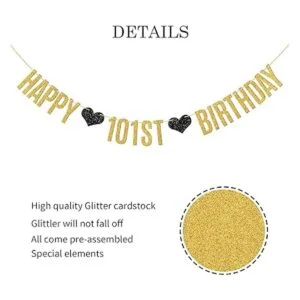 WeBenison Bandera de cumpleaños para 101 años de amor_5