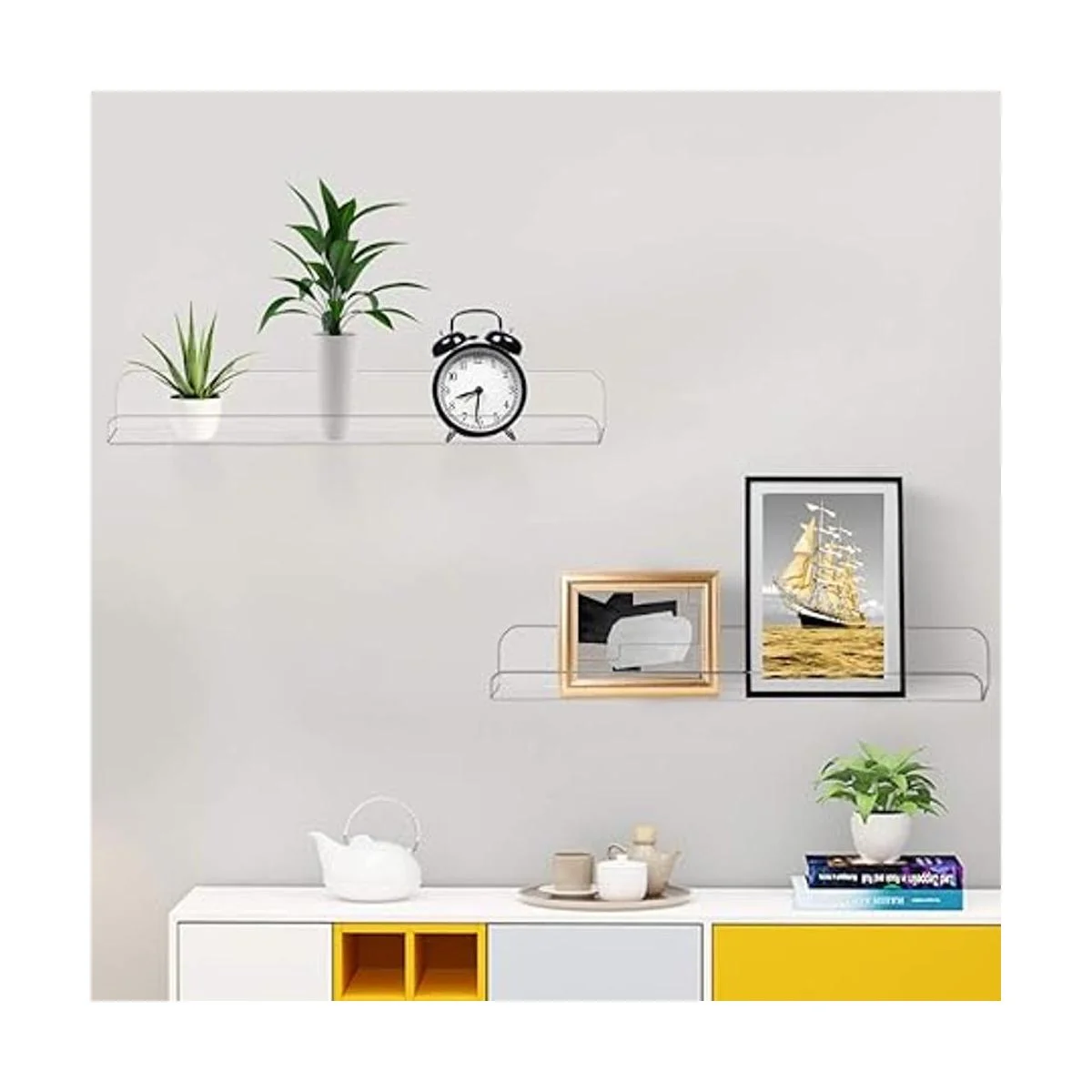 Weiai Estantería de acrílico transparente de 15 pulgadas