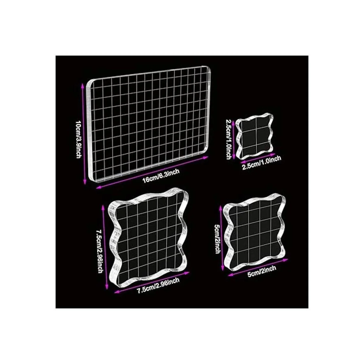 WeiMeet 4 bloques de sellos acrílicos transparentes con_2