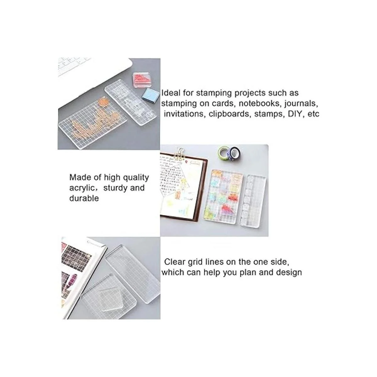 WeiMeet 6 piezas de bloques de sellos acrílicos