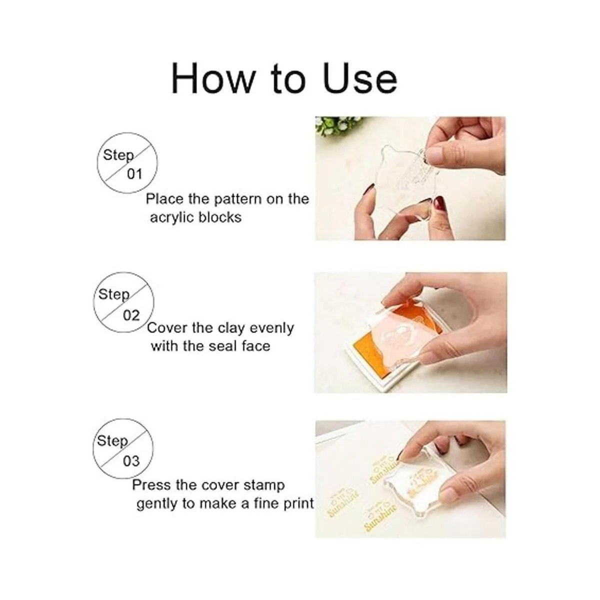 WeiMeet 6 piezas de bloques de sellos acrílicos