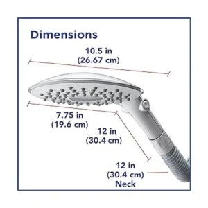 Waterpik CF201E Cabezal de ducha de lluvia de 2 modos con_5