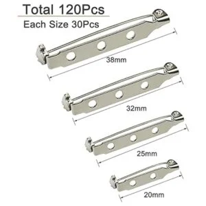 WeiMeet 120 Piezas Broche Pin Backs Craft Pin Back Bar_2