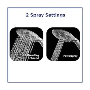 Waterpik CF201E Cabezal de ducha de lluvia de 2 modos con_4