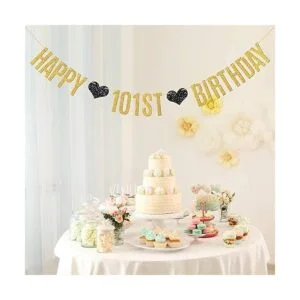 WeBenison Bandera de cumpleaños para 101 años de amor_2