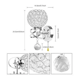 WeFoonLo Lámpara colgante moderna de cristal para pared