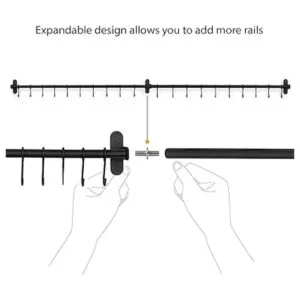 Wallniture Lyon Kitchen Rail with 10 Utensil Holder S