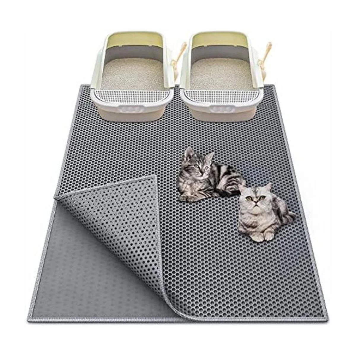 Waretary Cat Litter Mat Pretty Litter Box Trapping Mat_1