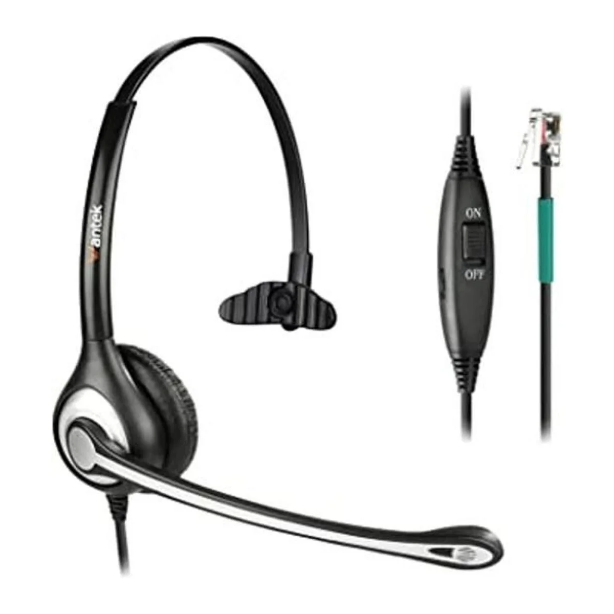 Wantek audífonos de diadema con cable para teléfono con_1