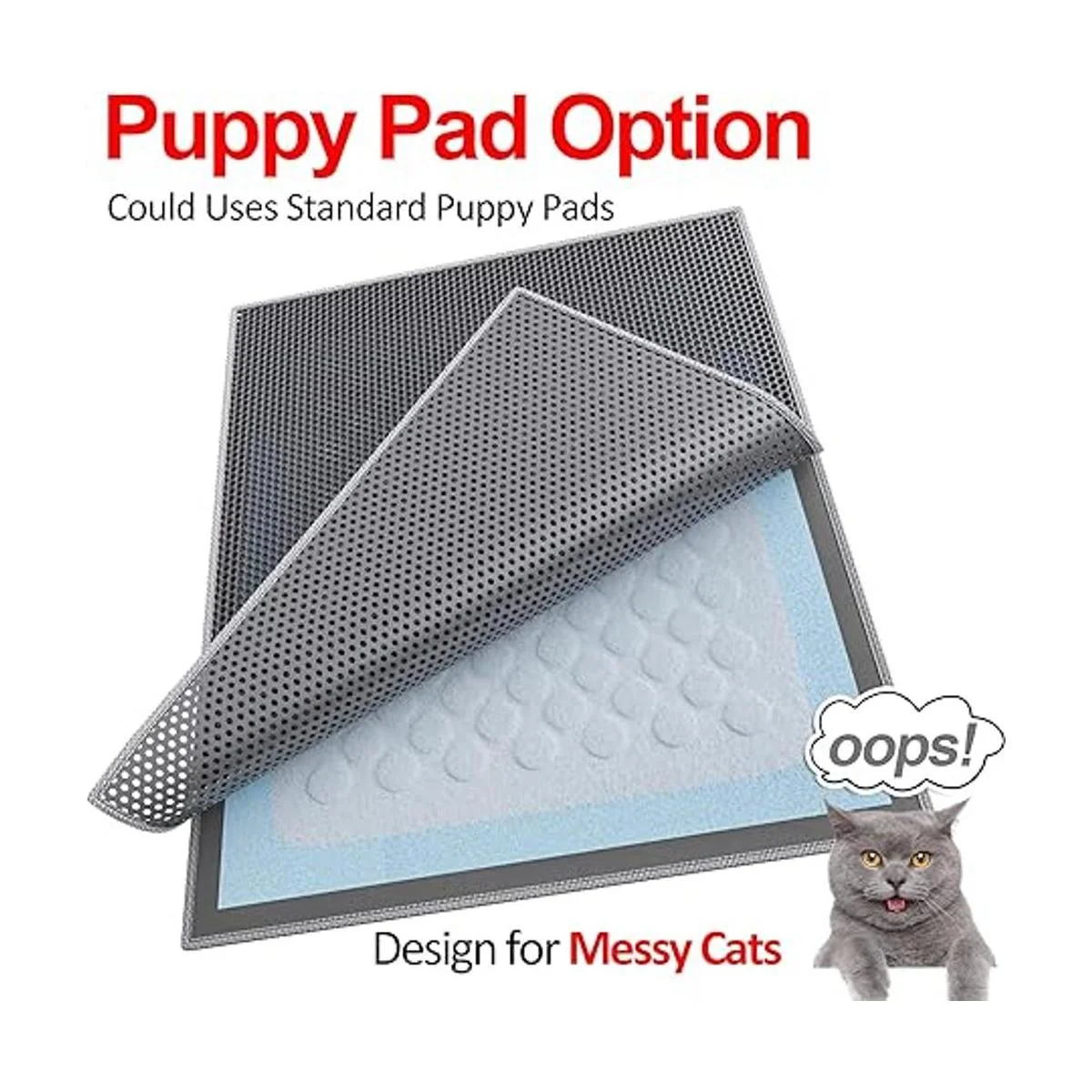 Waretary Cat Litter Mat Pretty Litter Box Trapping Mat_3