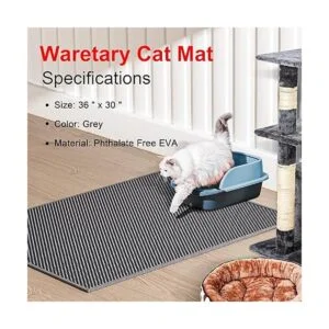 Waretary Cat Litter Mat Pretty Litter Box Trapping Mat_2