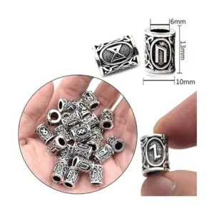 WarmShine 72 piezas de cuentas de runa vikinga nórdico