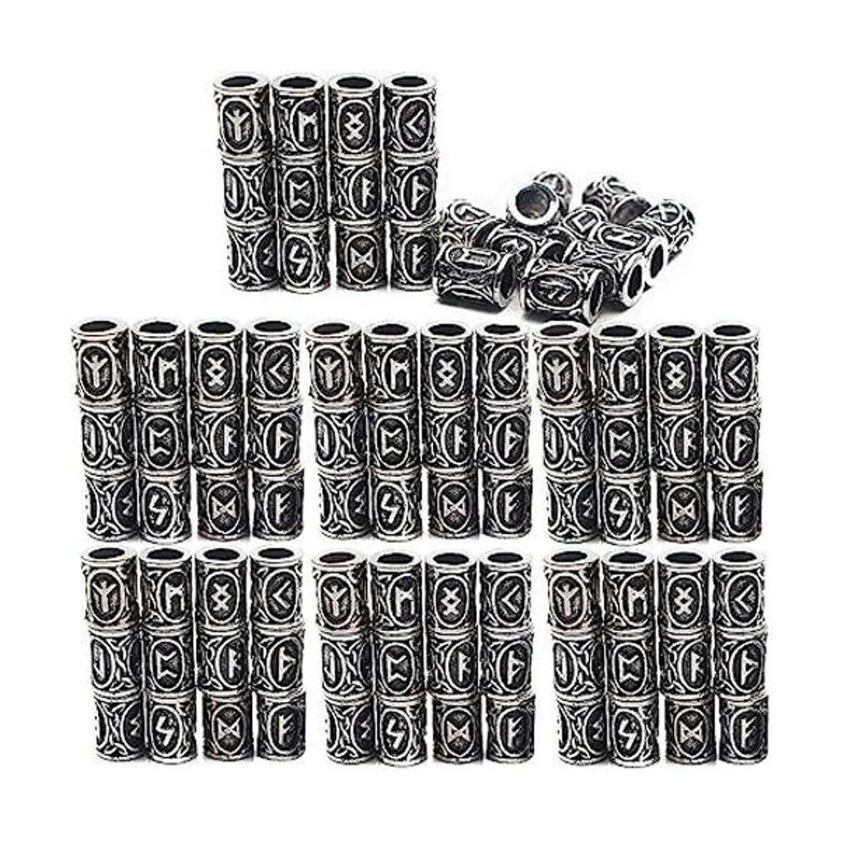 WarmShine 72 piezas de cuentas de runa vikinga nórdico