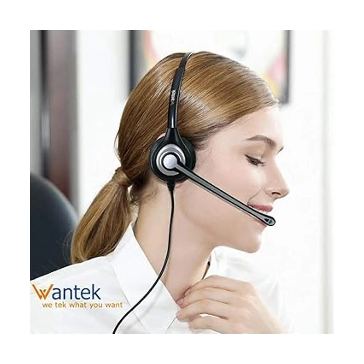 Wantek audífonos de diadema con cable para teléfono con_3