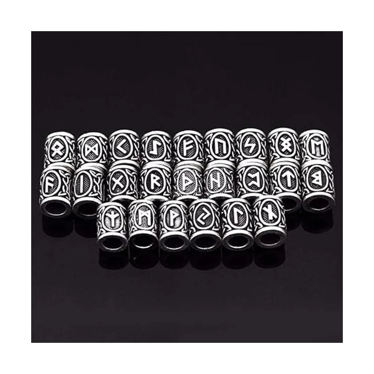 WarmShine 72 piezas de cuentas de runa vikinga nórdico