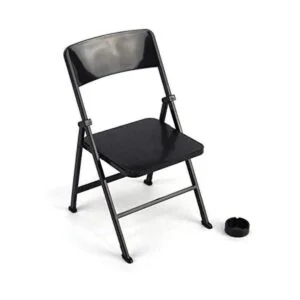 Warmtree Silla plegable negra a escala 16 para figura de_1