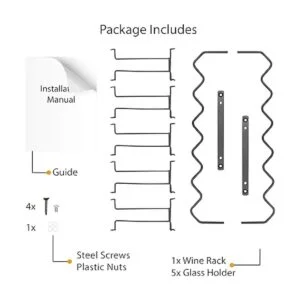 Wallniture Piccola Estante para vino y soporte para