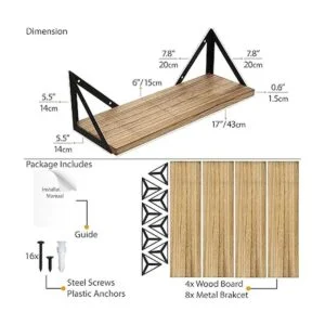 Wallniture Minori Juego de 4 estantes flotantes pequeña_3