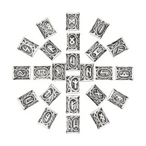 WarmShine 72 piezas de cuentas de runa vikinga nórdico