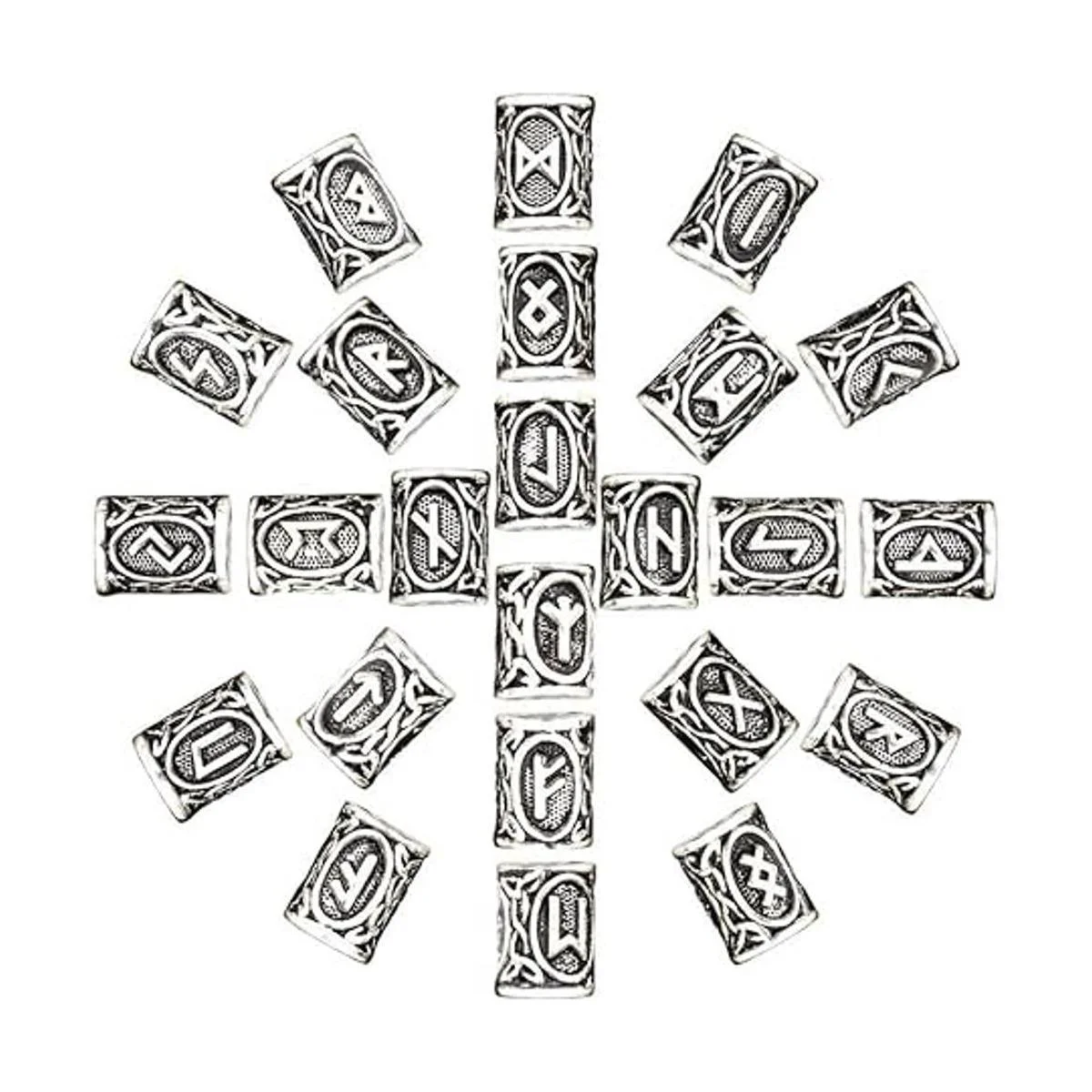 WarmShine 72 piezas de cuentas de runa vikinga nórdico