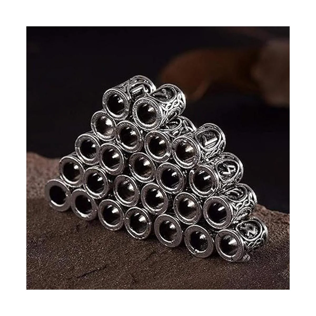 WarmShine 72 piezas de cuentas de runa vikinga nórdico