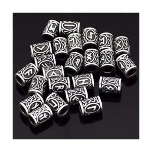 WarmShine 72 piezas de cuentas de runa vikinga nórdico