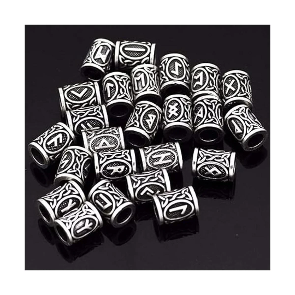 WarmShine 72 piezas de cuentas de runa vikinga nórdico