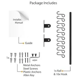 Wallniture Lyon Kitchen Rail with 10 Utensil Holder S