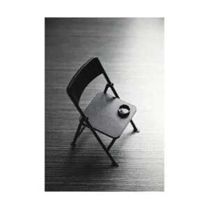 Warmtree Silla plegable negra a escala 16 para figura de_4