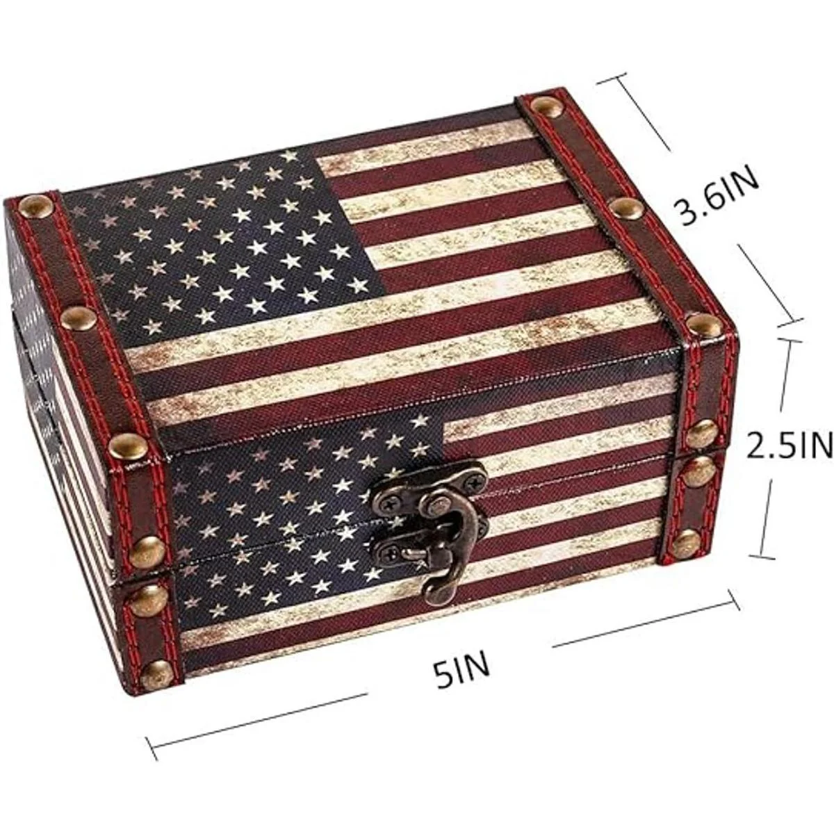 WaaHome Caja de tesoro pequeña decorativa de madera para_5