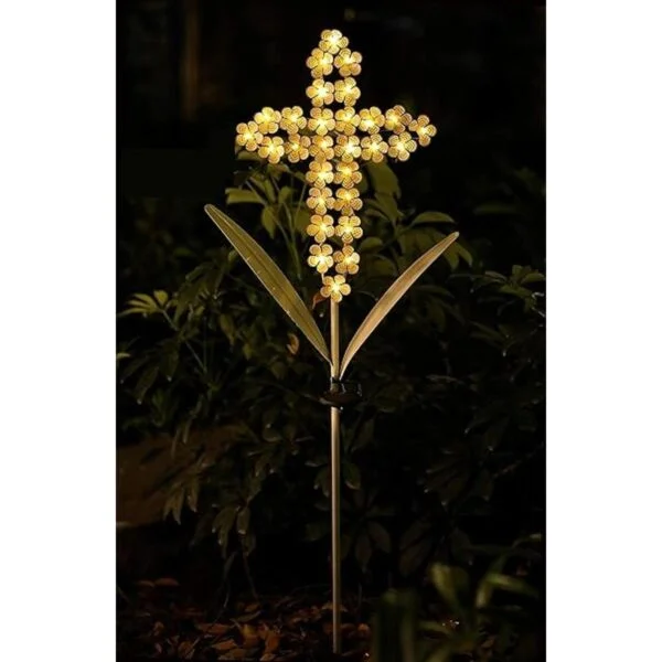 WSgift Luces solares de estaca de cruz para hortensias de_4