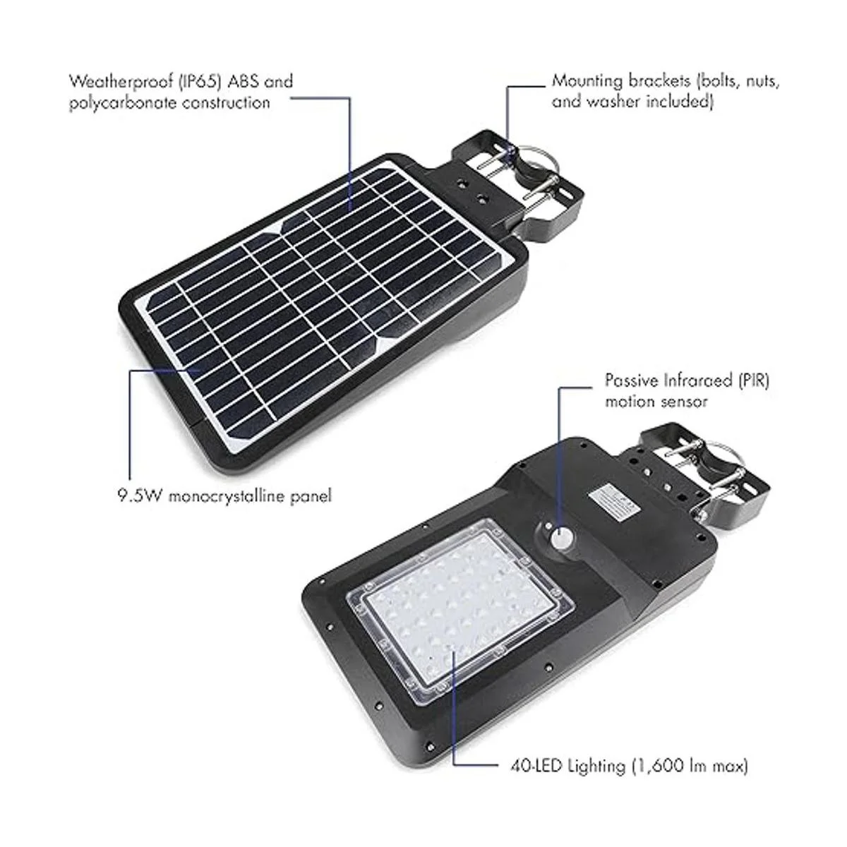 Wagan EL8586 Lámpara de calle solar integrada de 1600_3