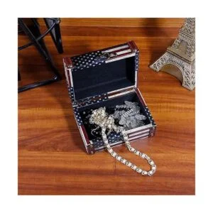 WaaHome Caja de tesoro pequeña decorativa de madera para_2
