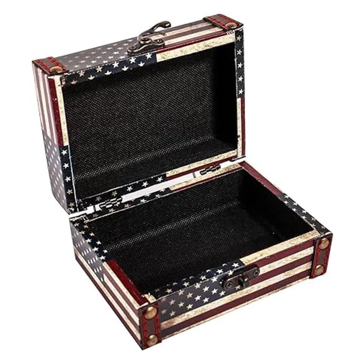 WaaHome Caja de tesoro pequeña decorativa de madera para_6