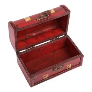 WaaHome Cajas del tesoro pirata caja pequeña de madera_5